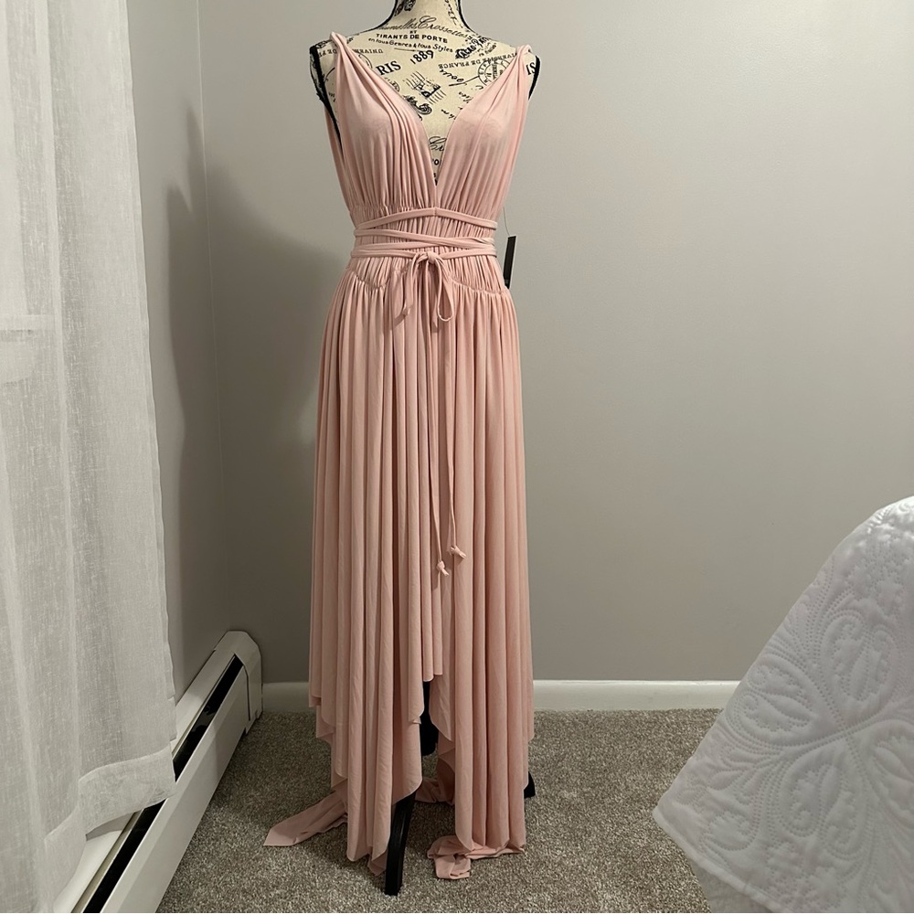 NWT Gorgeous Blush Pink Norma Kamali Goddess Dress Size Medium M/38